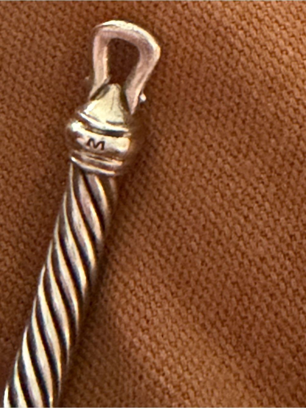 David Yurman Two-Tone Silver and Gold Cable Bracelet - Picture 7 of 7